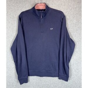 Vineyard Vines Sweater Mens Medium 1/4‎ Zip Pullover Whale Classic Casual Pullov